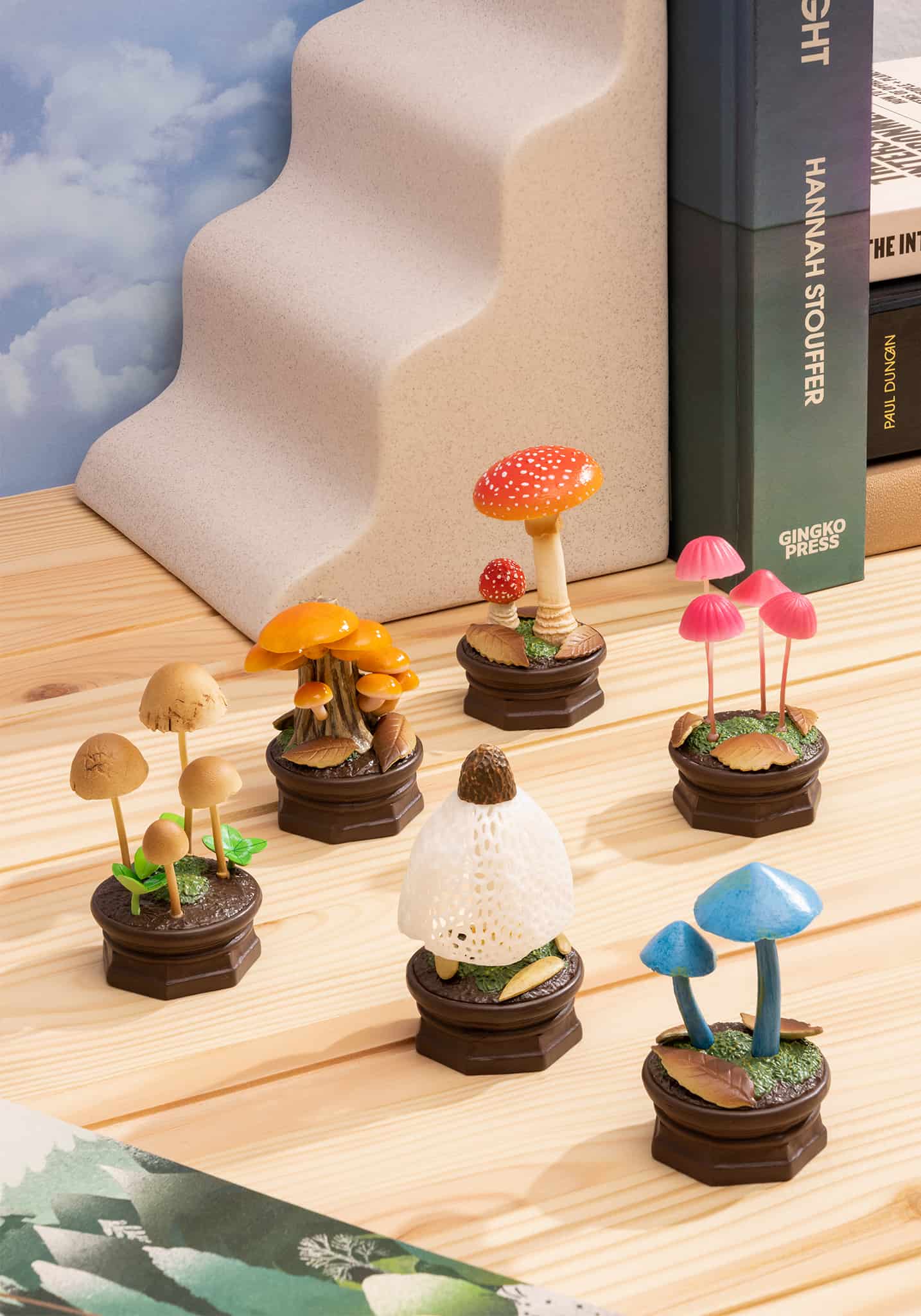 Bbiamsleep 4Pcs Mushroom Figurines Assorted Realistic Mushrooms